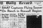 RAAF captures flying saucer on Ranch in Roswell 
Region